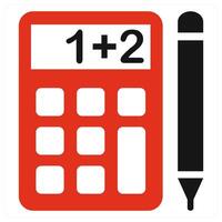 Calculator icon concept in red color vector