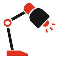 Table Lamp icon concept in red color vector