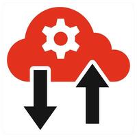 Cloud Computing icon concept in red color vector