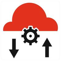 Cloud Settings icon concept in red color vector