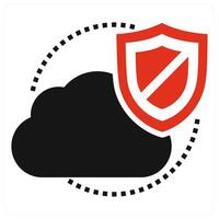 Cloud Security icon concept in red color vector