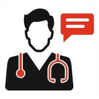 Doctor consultation icon concept in red color vector