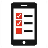 Checklist and list icon in red color vector