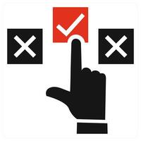 Choice icon concept in red color vector