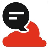 Cloud Conversation icon concept in red color vector