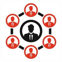 Connection icon concept in red color vector