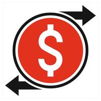 Customer Transactions icon concept in red color vector