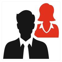 Customer icon concept in red color vector