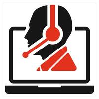 Customer Support and support icon concept in red color vector