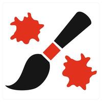 Paint Brush icon concept in red color vector