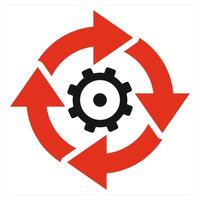 Work Cycle icon concept in red color vector