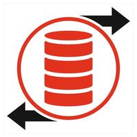 Data Interchange icon concept in red color vector
