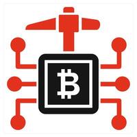 CPU Mining icon concept in red color vector