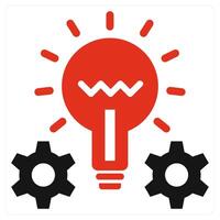 Creativity and idea icon concept in red color vector