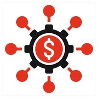 Crowd Funding Portal icon concept in red color vector