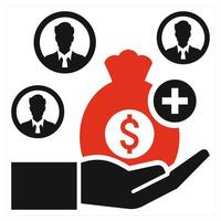 Crowd Funding and donation icon concept in red color vector