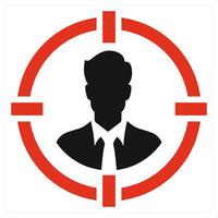 Customer Focus icon concept in red color vector