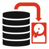 Database and server icon concept in red color vector