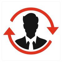 Customer Retention icon concept in red color vector
