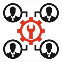 Development of Staff icon concept in red color vector