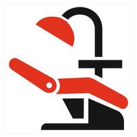 Dental Chair icon concept in red color vector