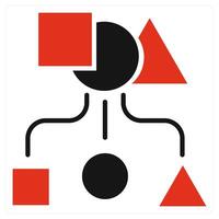 Database Classification icon concept in red color vector