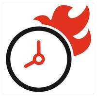 Deadline icon concept in red color vector