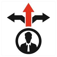 Decision Making icon concept in red color vector