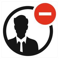 Delete User icon concept in red color vector