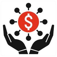 Donation Crowd Funding icon concept in red color vector