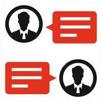 Discussion icon concept in red color vector