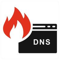 DNS icon concept in red color vector