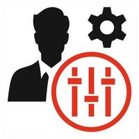 Disciplined Employee icon concept in red color vector
