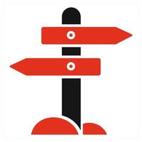 Direction icon concept in red color vector