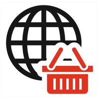 E Commerce icon concept in red color vector