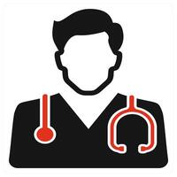 Doctor icon concept in red color vector
