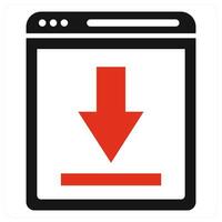 Download Page icon concept in red color vector
