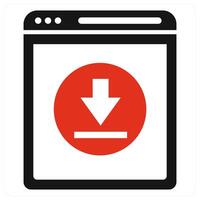 Download File in red color vector