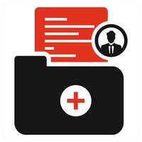 Documents icon in red color vector