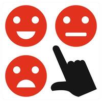 Emoji Feedback and response icon concept in red color vector