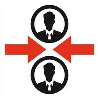 Employee Conflict icon concept in red color vector