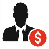 Employee Cost icon concept in red color vector