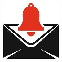 Email Alert concept in red color vector