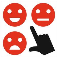 Feedback and ratings icon in red color vector
