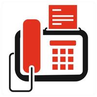 Fax icon concept in red color vector