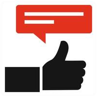 Feedback and reviews icon in red color vector