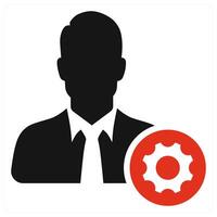 Employee Management concept in red color vector