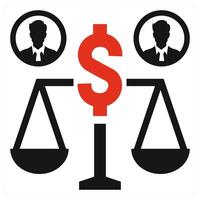 Equity icon concept in red color vector