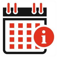 Event Information icon concept in red color vector