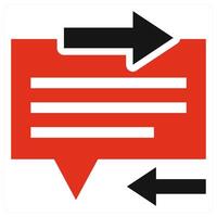 Feedback icon concept in red color vector